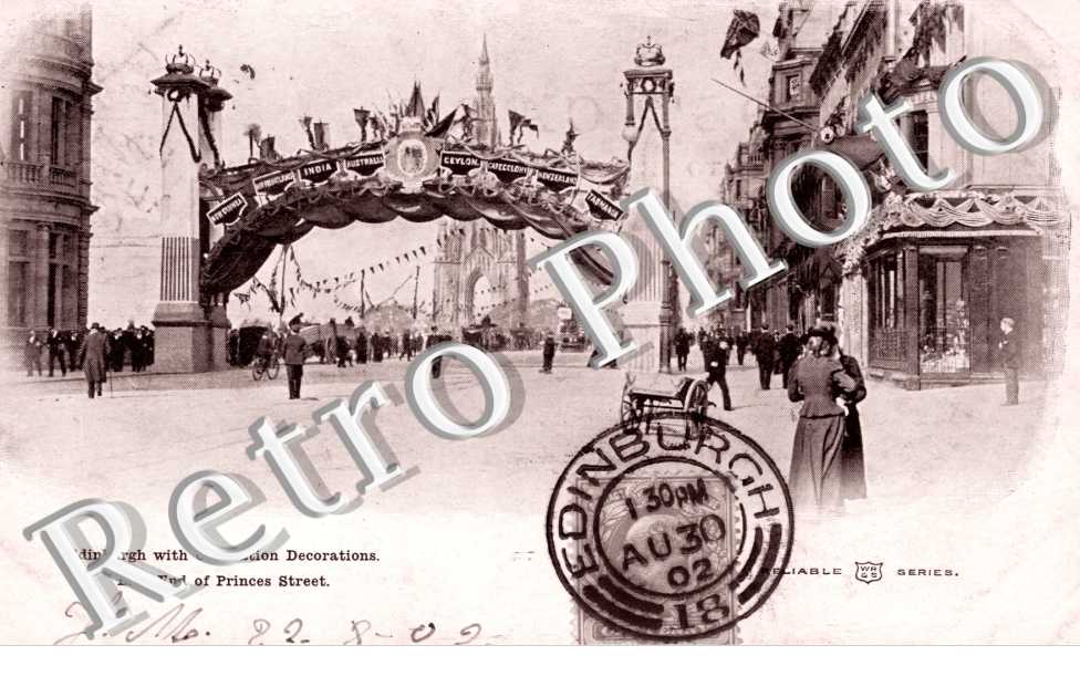 Ediburgh with Coronation Decorations, East End of Princes Street