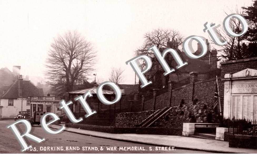 Dorking Band Stand and War Memorial and Street