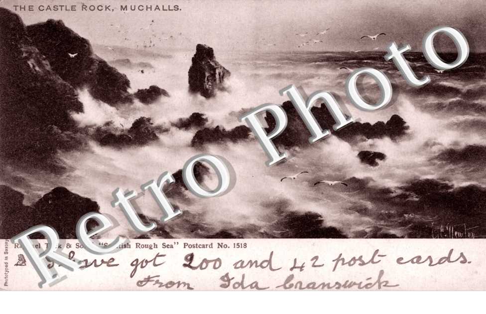 the Castle Rock, Scottish rough sea