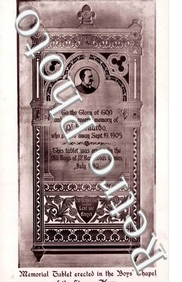 Memorial Tablet erected in the Boy&#039;s Chapel of the Stepney Home