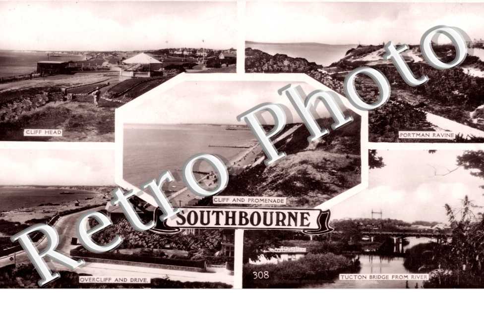 Cliff Head, Portman Ravine, Tucton Bridge from River, Overcliff and Drive