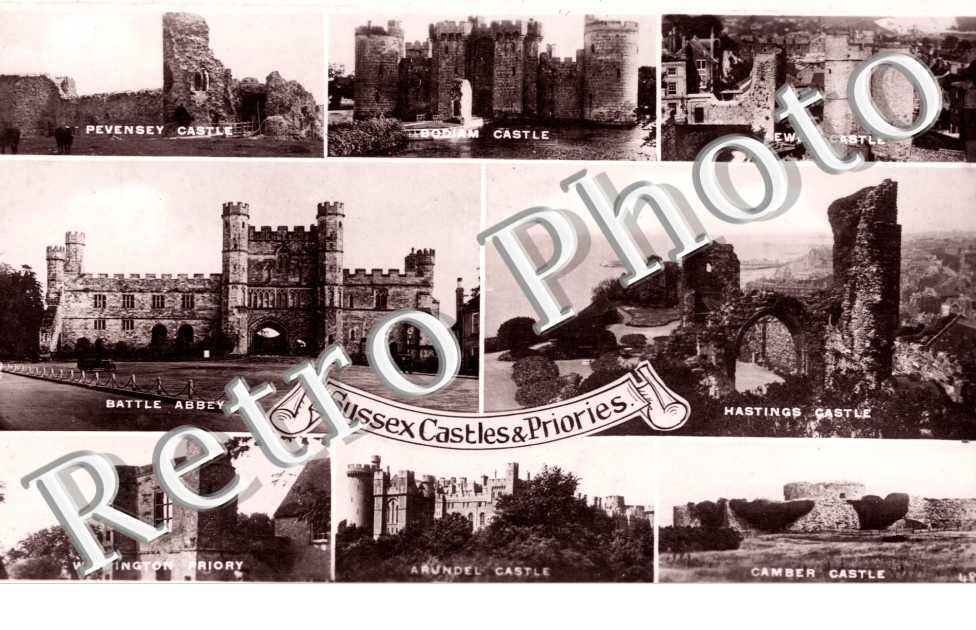 Pevensey Castlz, Ewes Castle, Bodiam castle, Sussex Castles and Priories