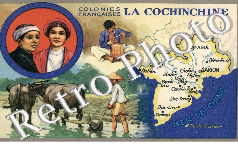 Colonies Francaises, la Cochinchine, Carte