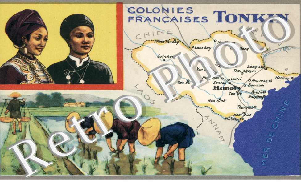 Colonies Francaises, Tonkin, Carte