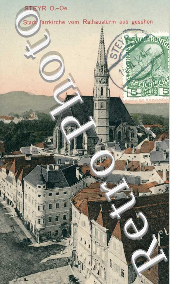 Stadtpfarrkirche vom Rathaus aus gesehen
