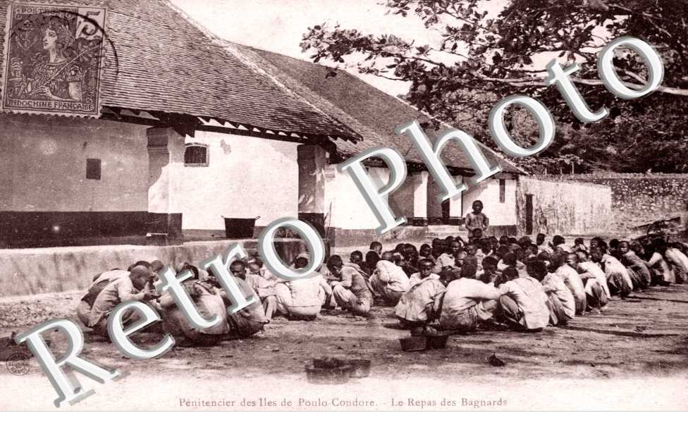 Penitencier des Iles de Poulo-Condore, le repas des Bagnards