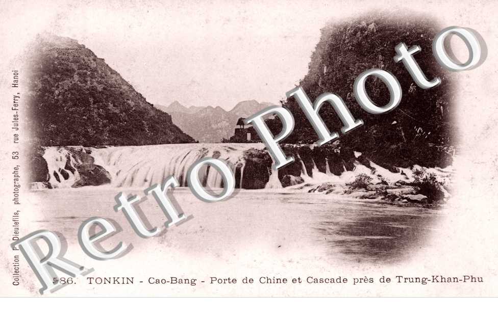 Tonkin, Porte de Chine et cascade pres de Trung-Khan-Phu