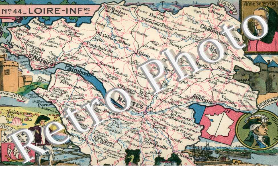 Carte Géographique de la Loire Inférieur