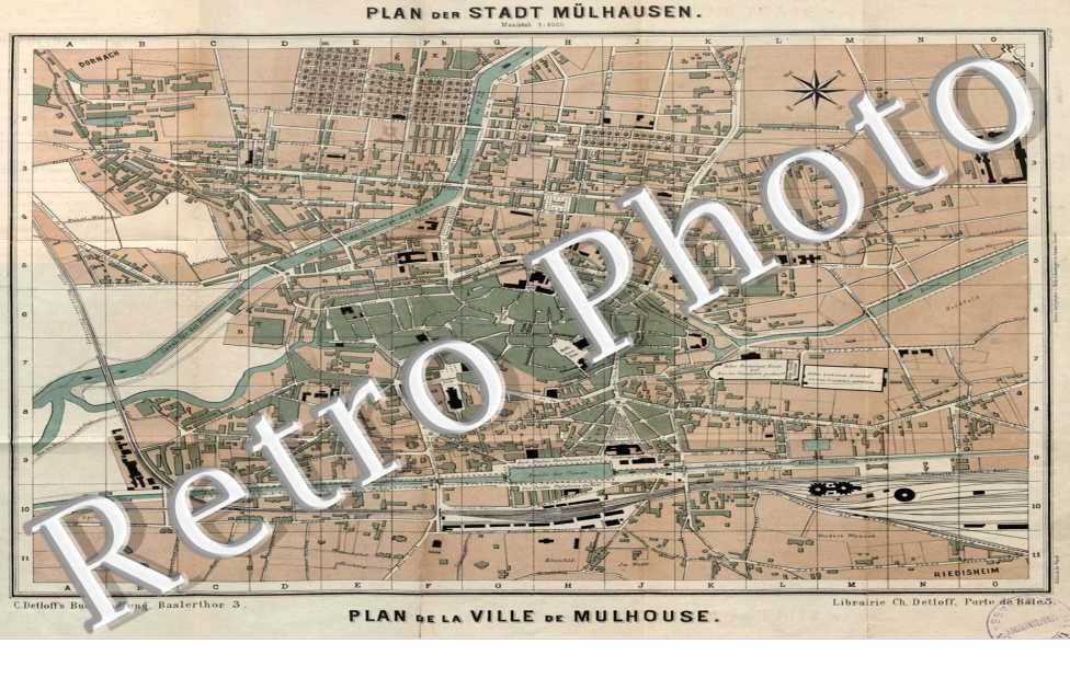 plan de Mulhouse en 1880