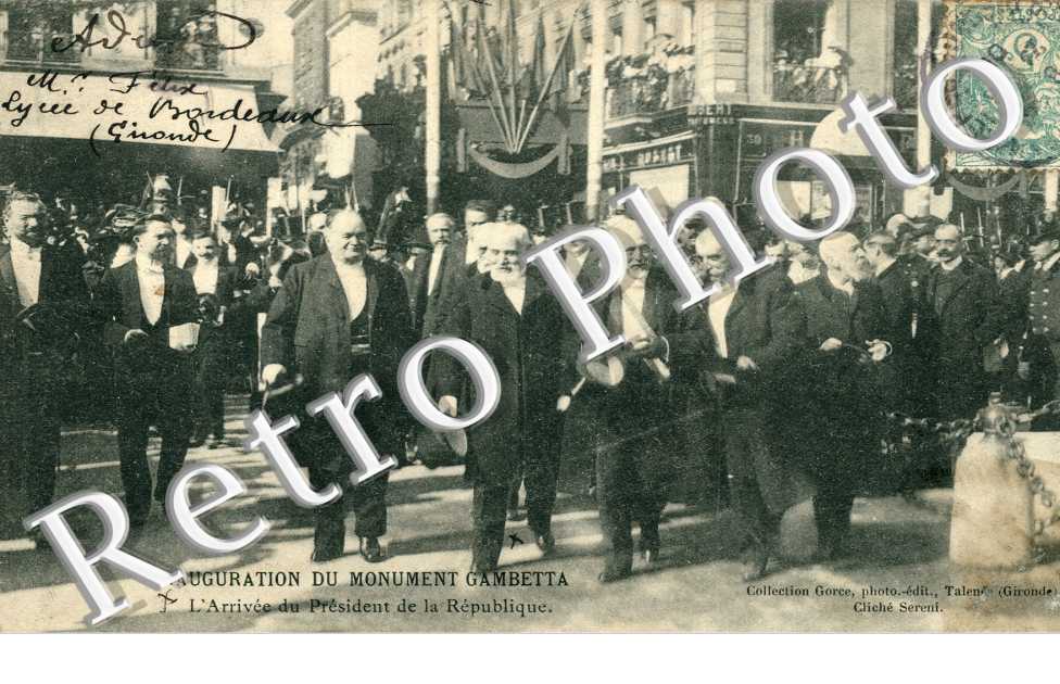 Inauguration du Monument Gambetta - Arrivee du President