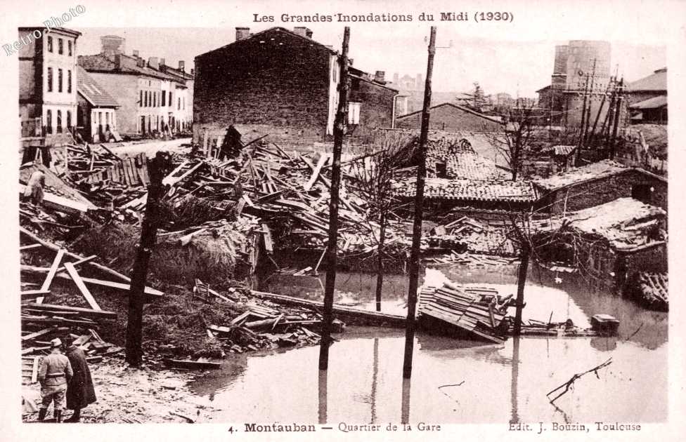 inondations 1930 - quartier de la gare