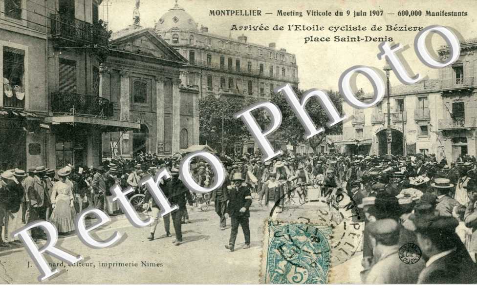 Meeting Viticole du 9 juin 1907 -  Arrivée de l'Etoile Cycliste de Béziers