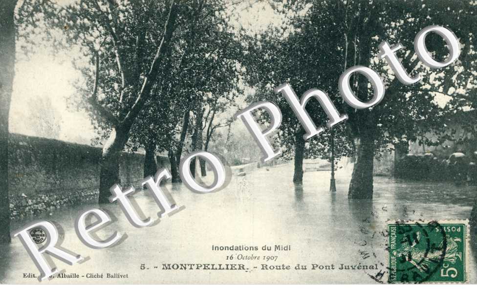 Route du Pont Juvenal - Inondations - 16 octobre 1907