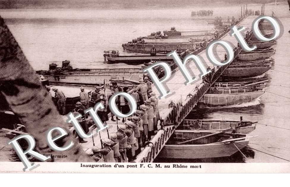 Inauguration d&#039;un pont F.C.M. au Rhone mort - 1934