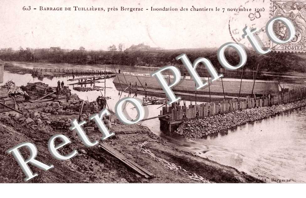 barrage de Tuilieres Usine Electrique Inondations 1905