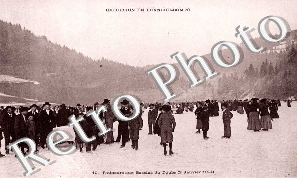 patineurs aux bassins du Doubs 3 janvier 1904
