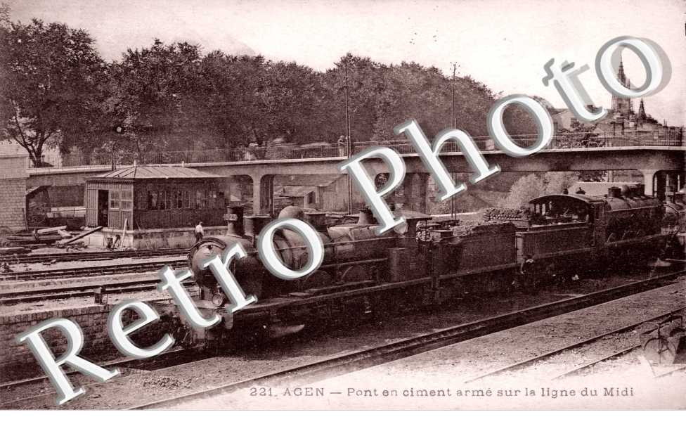 Pont en ciment armé la ligne du Midi