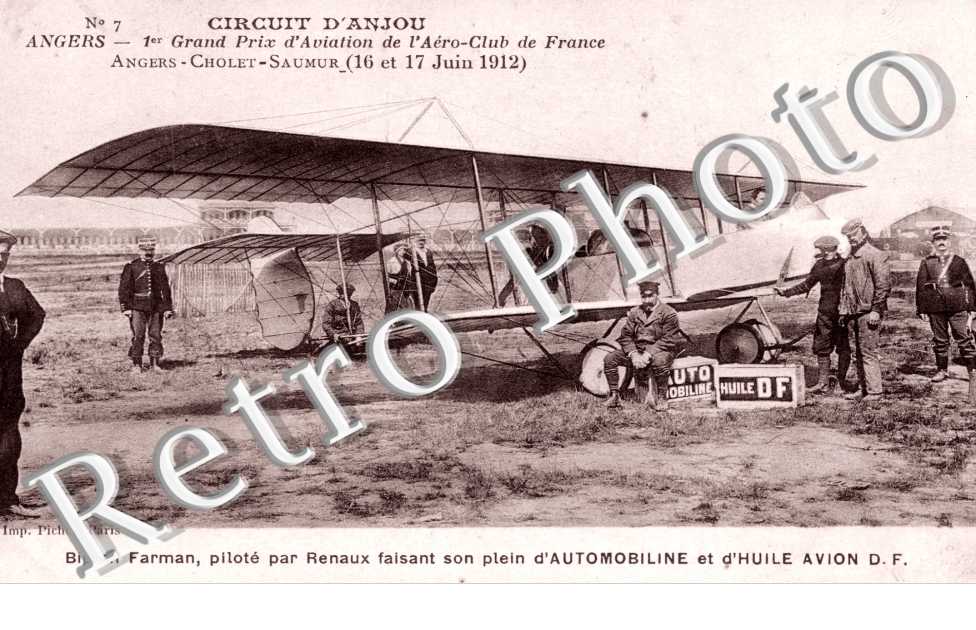 Biplan Farman piloté par Renaux Circuit d'Anjou