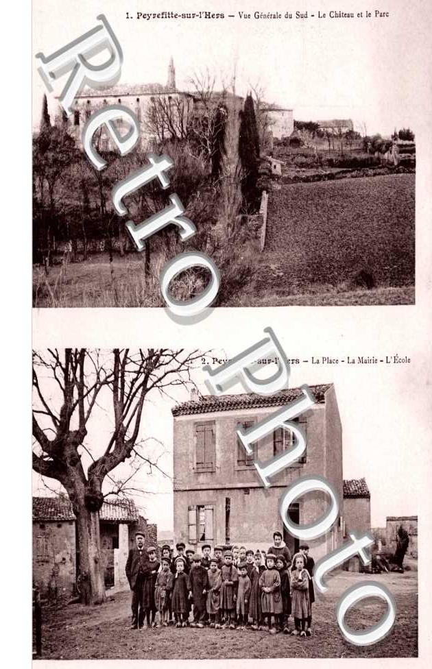 Vue generale Le chateau La Place La mairie L&#039;ecole