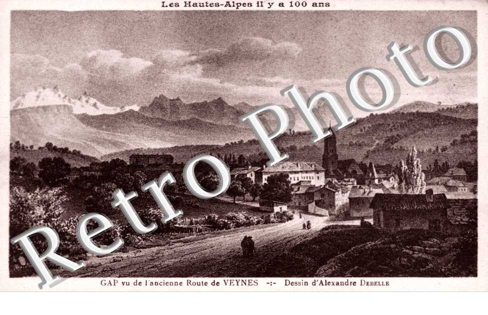 Vue de l&#039;ancienne Route de Veynes, Dessin d&#039;Alexandre Debelle
