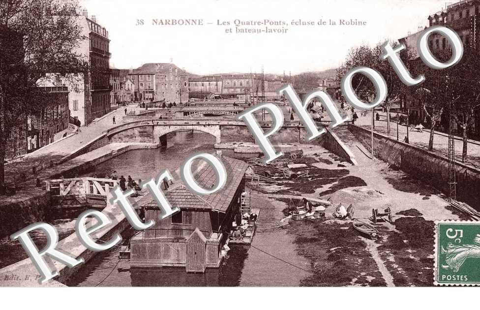 LES QUATRE PONTS ECLUSE ET BATEAU LAVOIR
