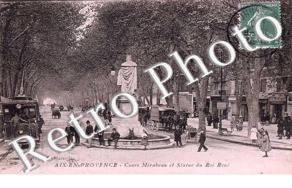 Cours Mirabeau et Statue du Roi Rene