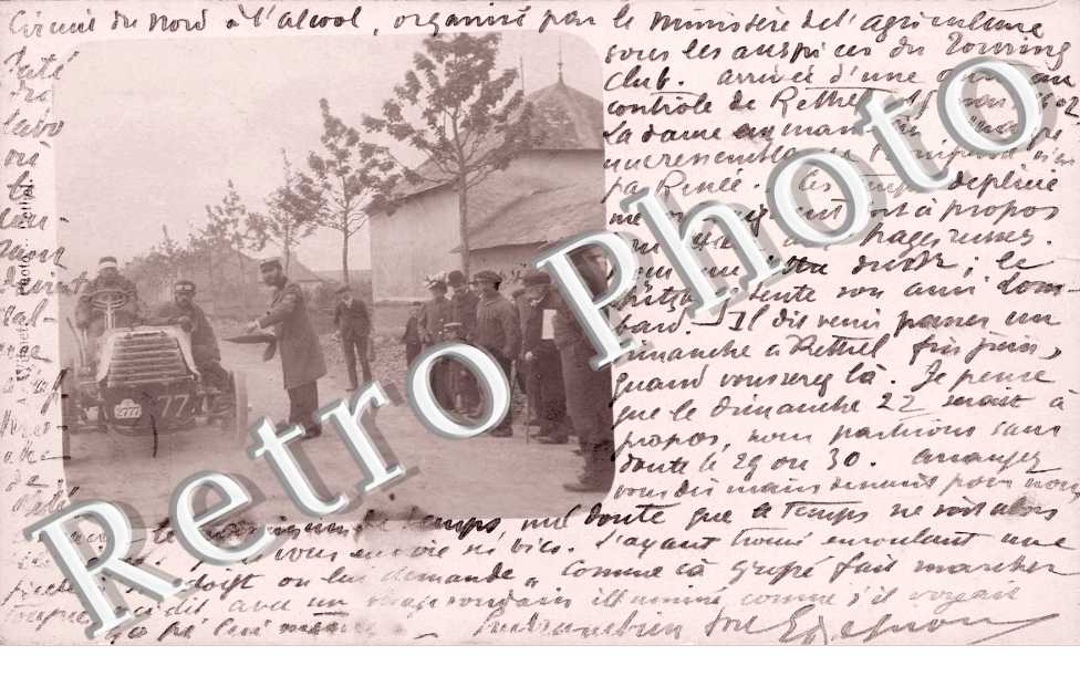 course automobile Circuit du Nord 1902 A. Wilmet Photo Rethel