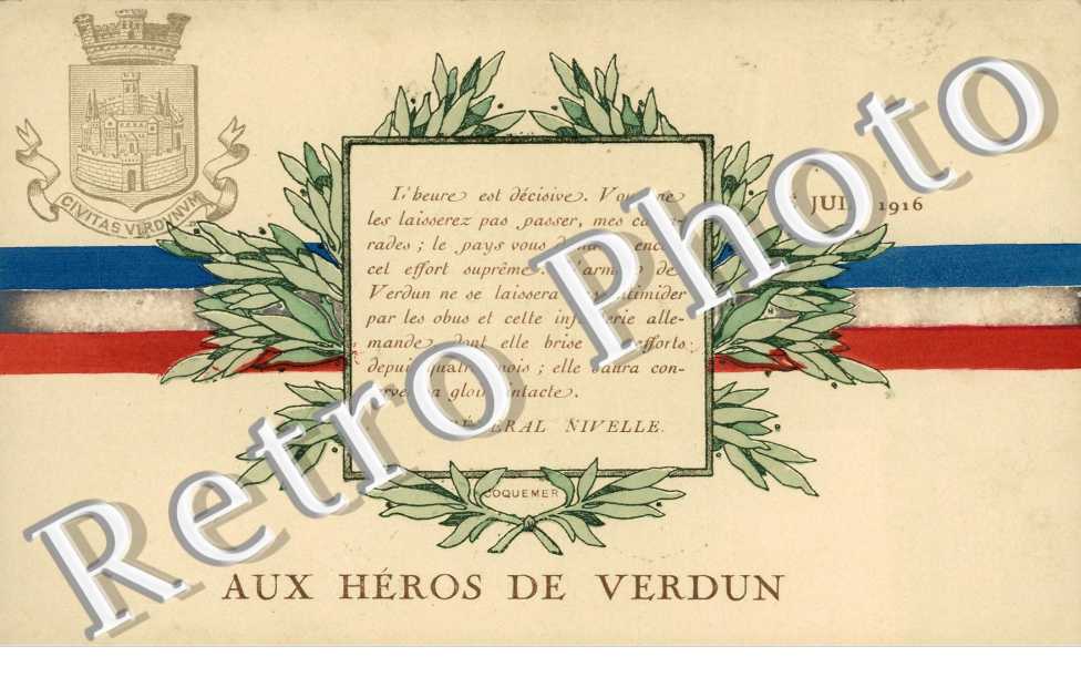 Aux Heros de verdun. Général Nivelle.
