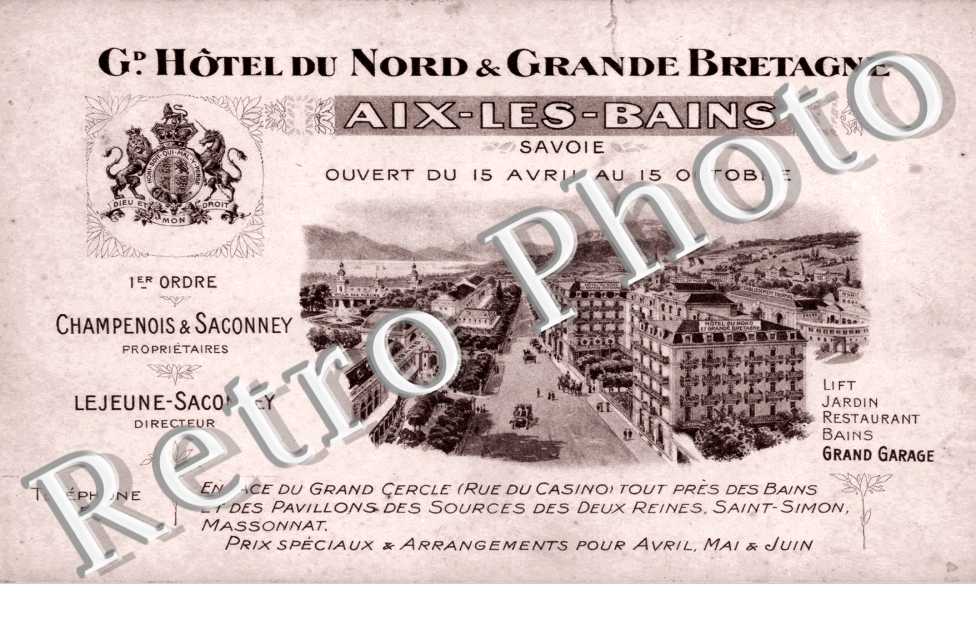 Grand Hotel du Nord et Grande Bretagne Champenois & Saconney proprietaires