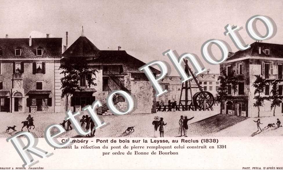 pont de bois sur la Leysse, au Reclus (1838)