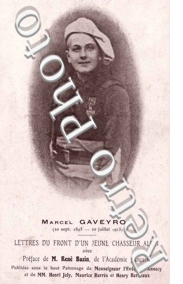 Marcel Gaveyron, lettres du front d&#039;un jeaune chasseur alpin