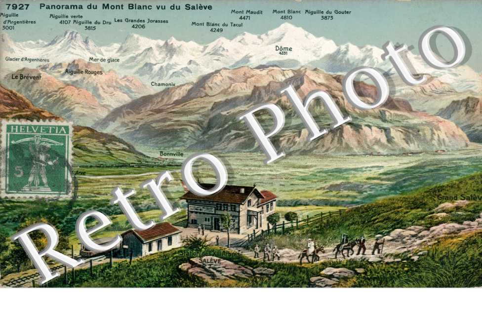 Panorama du Mont Blanc vu du Saleve