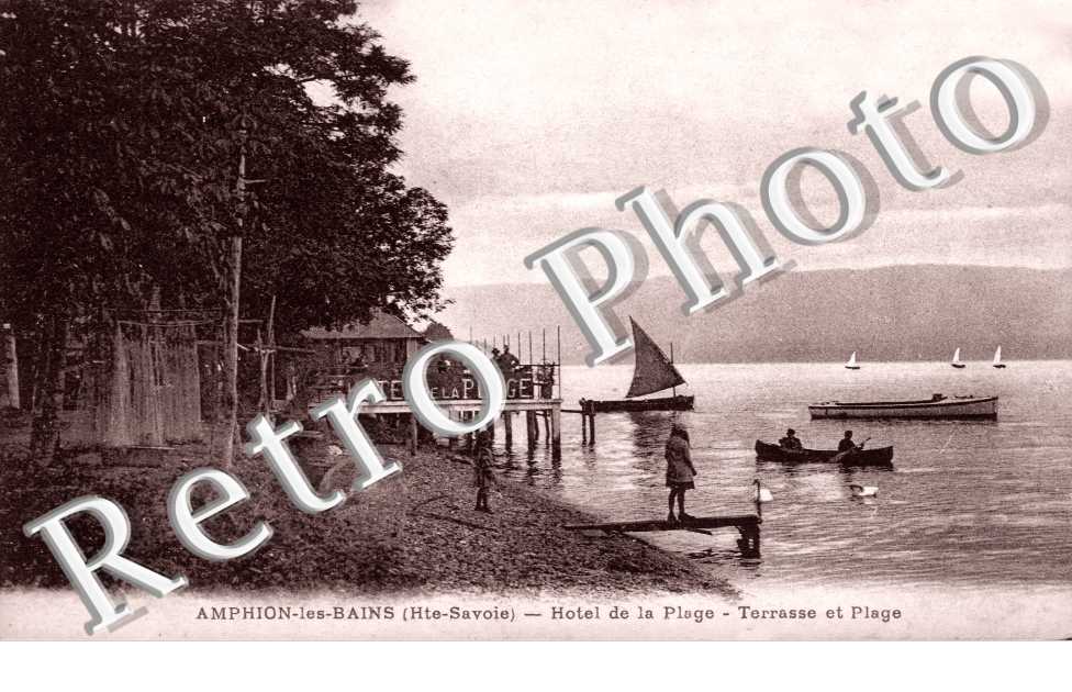 Amphion les Bains - Hotel de la Plage - Terrasse et Plage