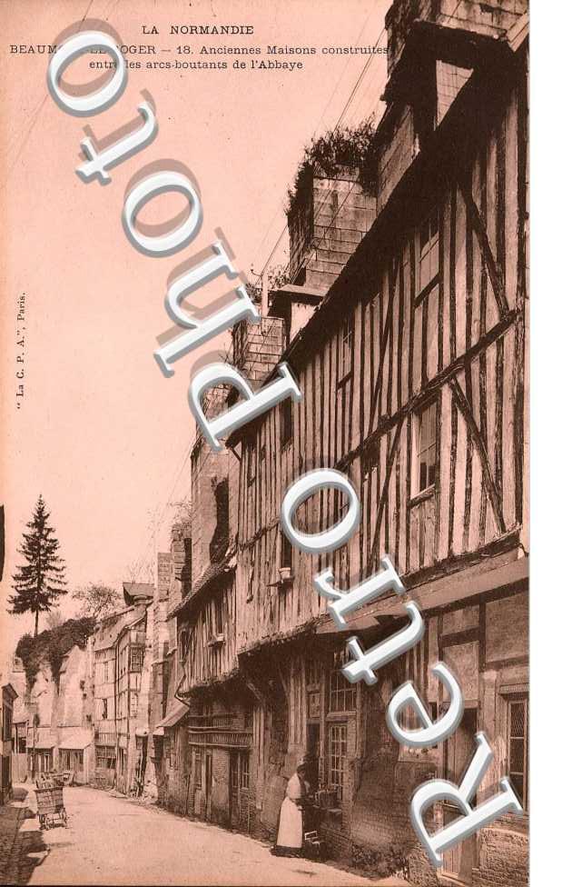anciennes maisons construites entre les arcs-boutants de l&#039;abbaye