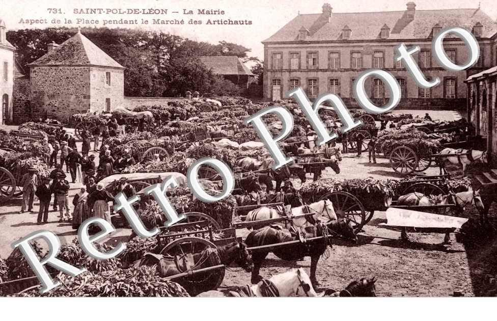 la mairie, aspect de la place pendant le marche des artichauts