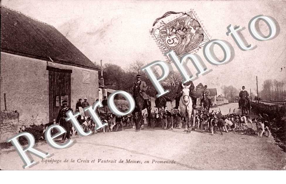 Equipage de la Croix de vautrait de Mesnes, en promenade