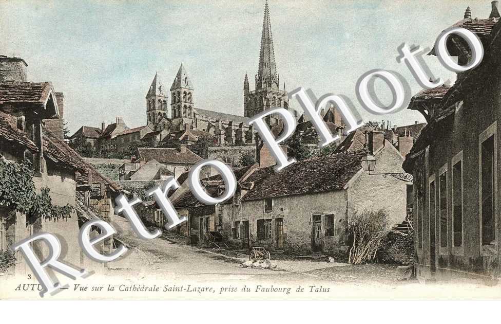 Cathedrale Saint-Lazare, prise du faubourg de Talus