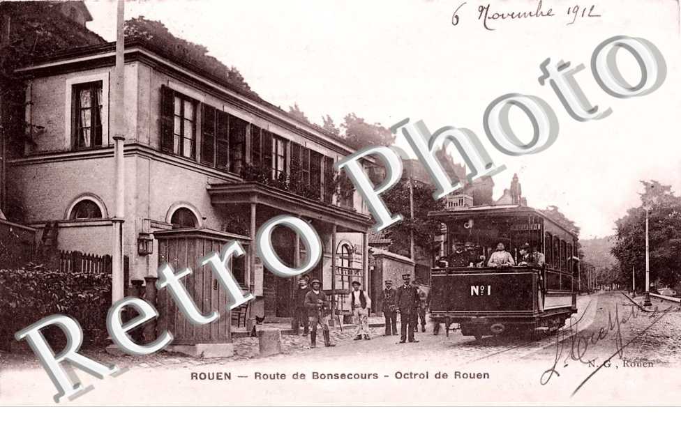 Route de Bonsecours - Octroi de Rouen - tramway