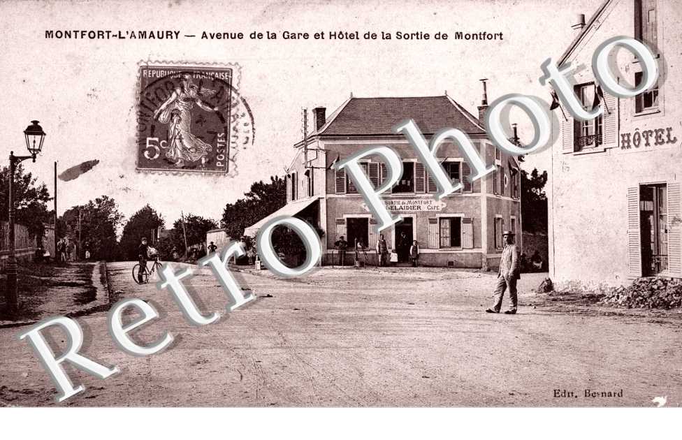 avenue de la Gare et hotel de la sortie de Montfort