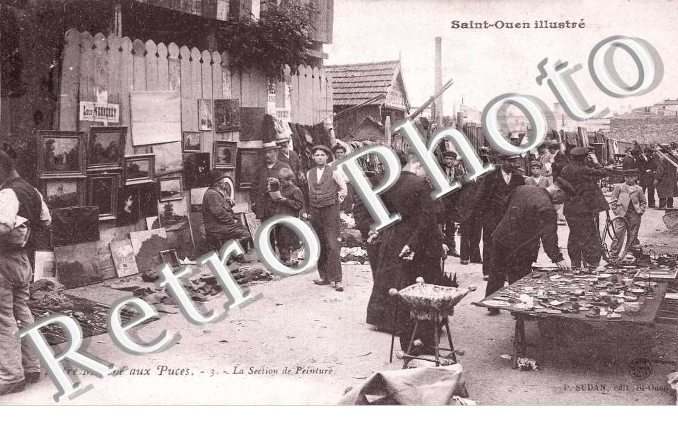 LE MARCHE AUX PUCES la section de peintures