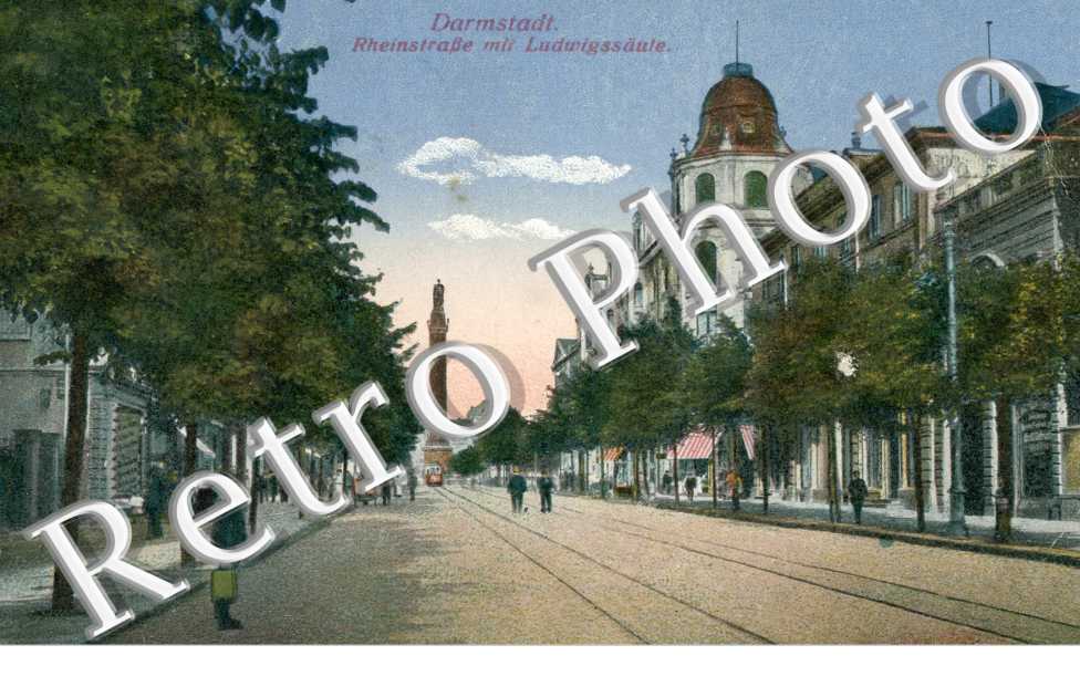 Rheinstrasse mit Ludwigssaule