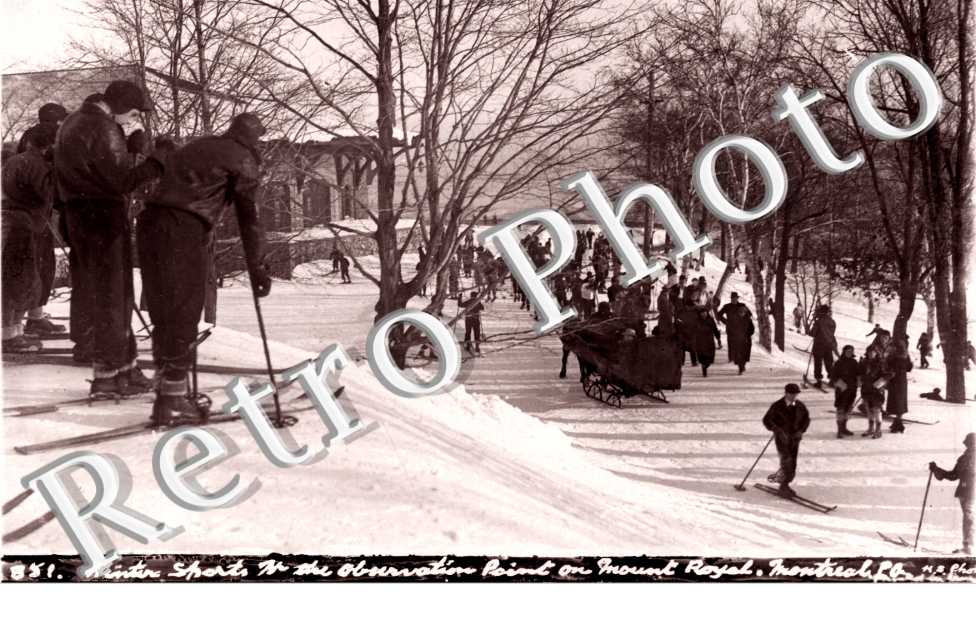 toboganning on the slopes of Mont Royal