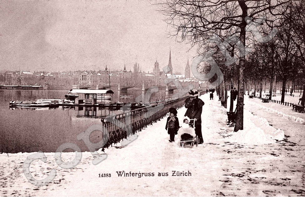 Wintergruss aus Zurich. L&#039;hiver a Zurich