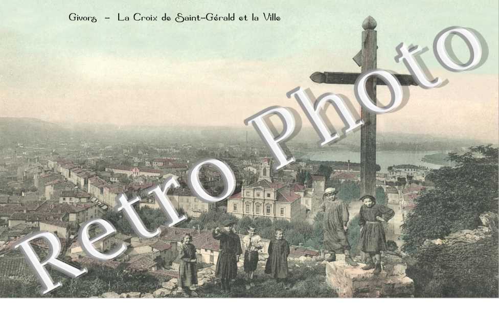 La croix de Saint Gerald et la ville (couleur)