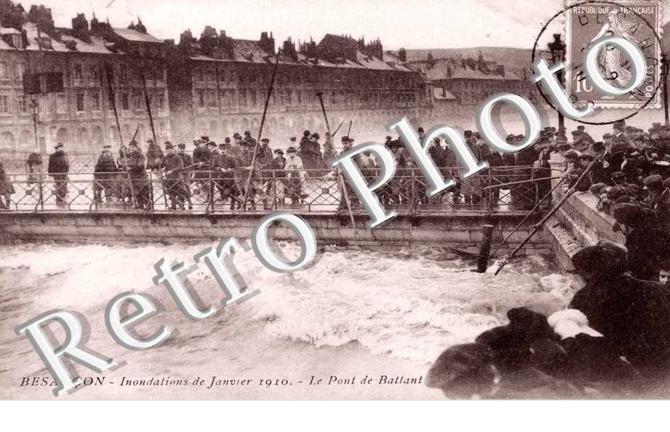 Inondation de Janvier 1910 -  Le Pont de Battant