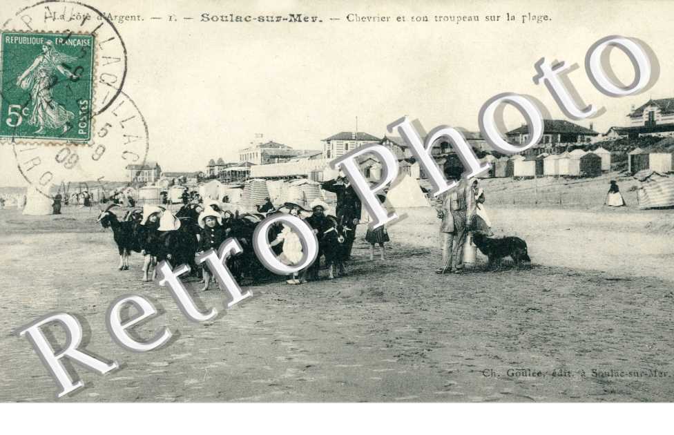 Soulac Sur Mer - Chevrier et son Troupau sur la Plage