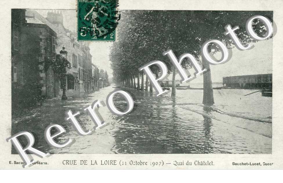 Crue de la Loire - 21 octobre 1907 - Quai du Chatelet