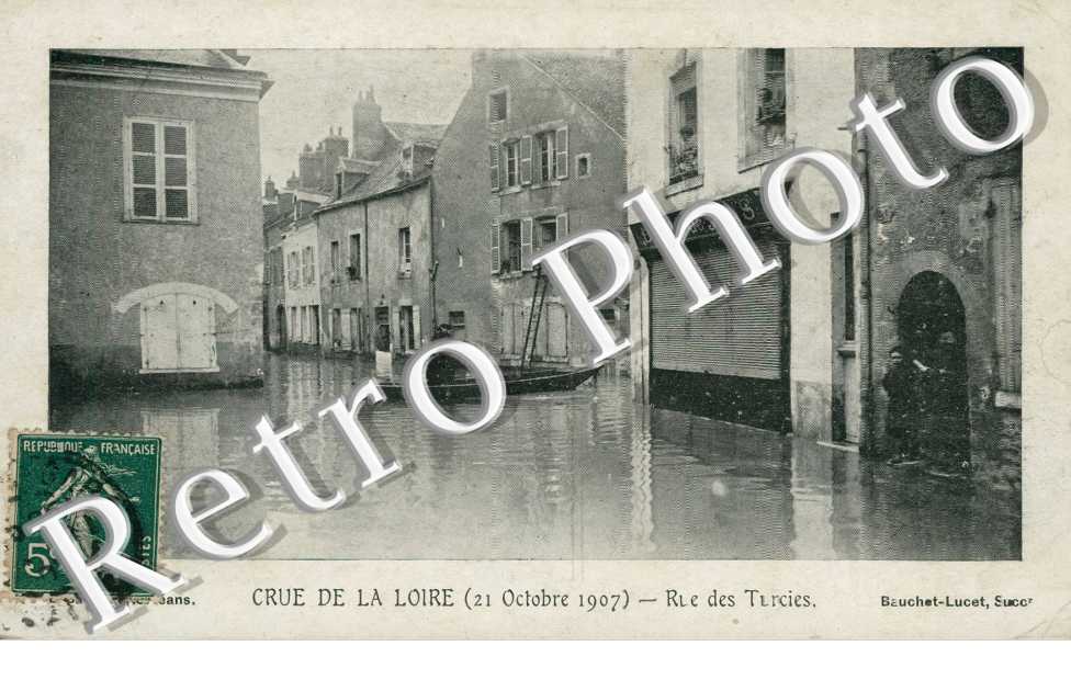 Crue de la Loire - 21 octobre 1907 - Rue des Turcies