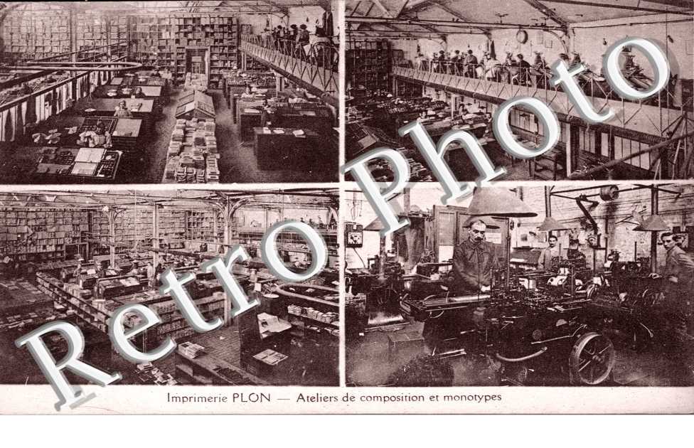 imprimerie  Plon Ateliers de composition et monotypes Librarire  8 rue Garancie