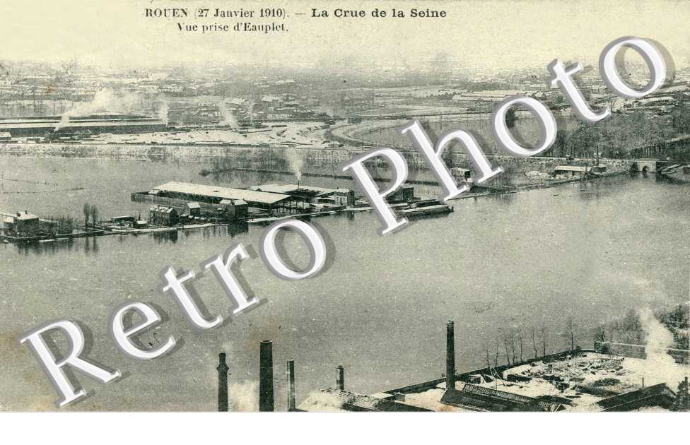 vue prise d'Eauplet La crue de la Seine 27 janvier 1910